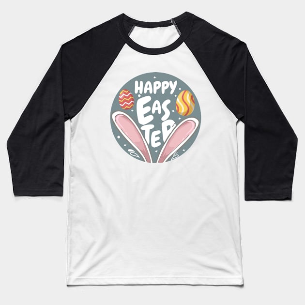 Happy Easter. Easter Bunny and Egg design Baseball T-Shirt by lolisfresh